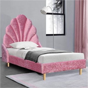 Windsor Princess Pink Crushed Velvet Bed With Storage