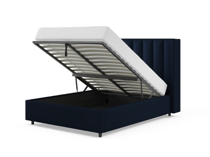 Grande Steel Crushed Velvet Fabric Bed