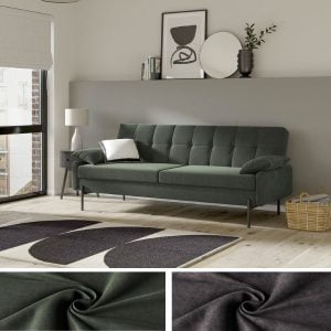 Silver Stunning Crush Velvet Italian Designer Style Sofa Bed with Chrome  Legs