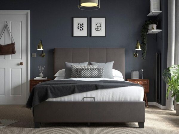 Francesca Upholstered Ottoman Bed Frame dark grey