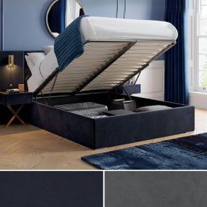 Murphy Upholstered Ottoman Bed Frame With Bedside Tables