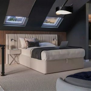 Madison Upholstered Ottoman Bed Frame with Bedside Tables