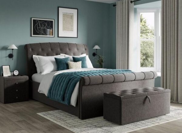 Paris Upholstered Ottoman Bed Frame grey