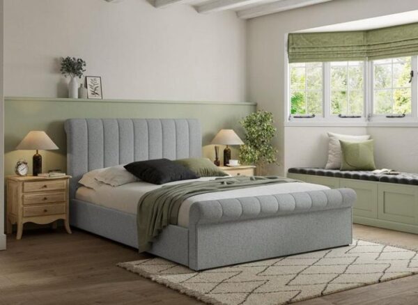 Sandy Upholstered Ottoman Bed Frame grey