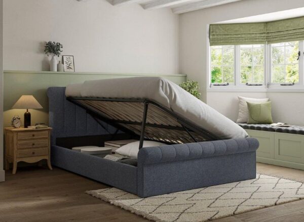 Sandy Upholstered Ottoman Bed Frame side opening