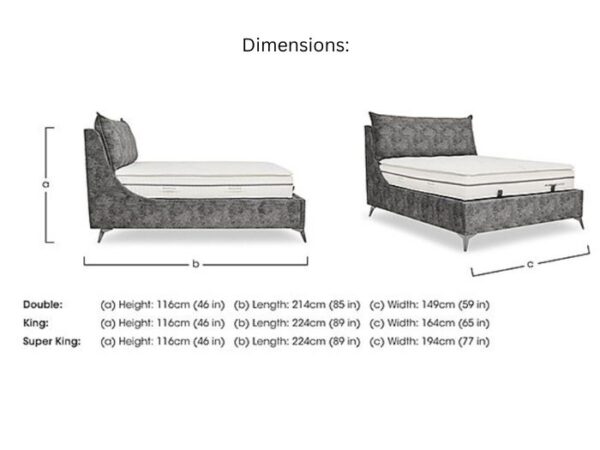 Sanctuary Ottoman Bed Frame dimensions