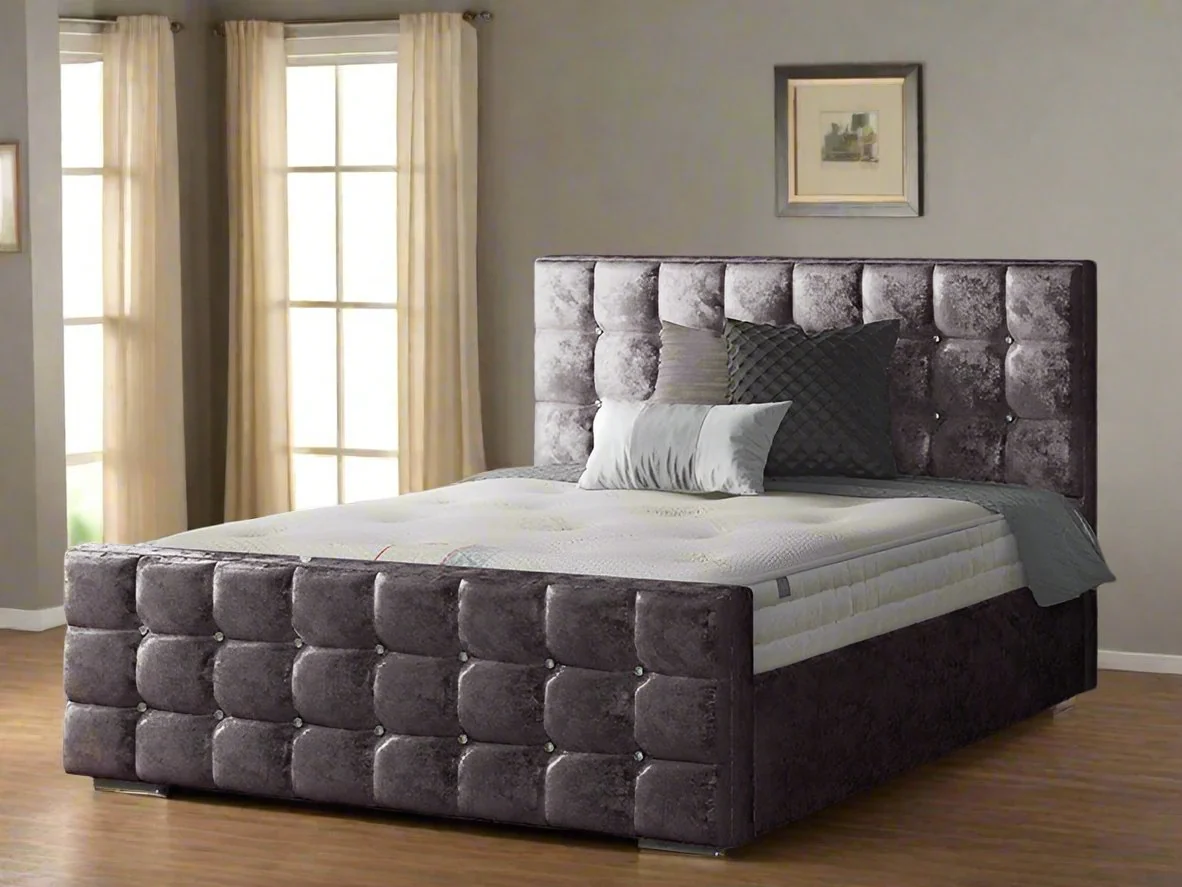 Crushed Velvet Ottoman Beds