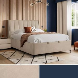 Rupert Velvet-Finish Ottoman Bed Frame