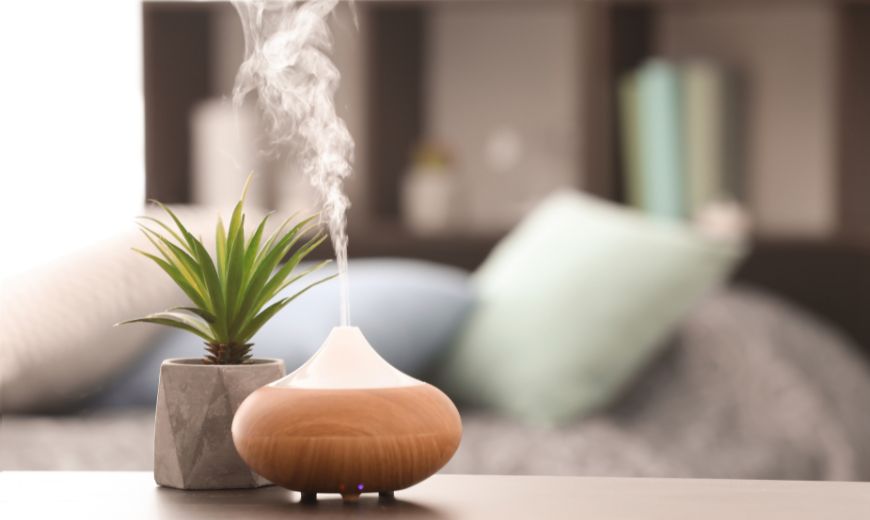essential oil diffuser in bedroom helps with sleep
