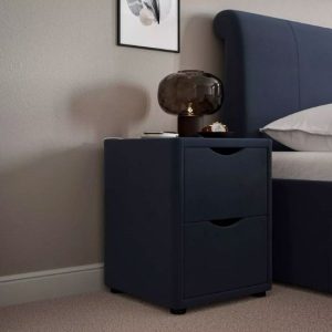 Lucia Wilson Upholstered Bedside Table in velvet fabric