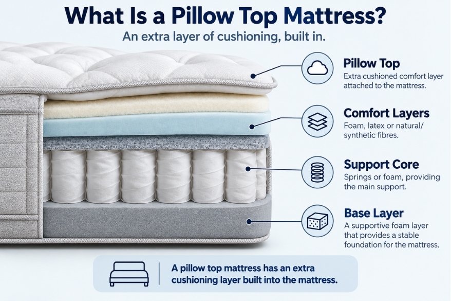 what is a pillow top mattress infographic