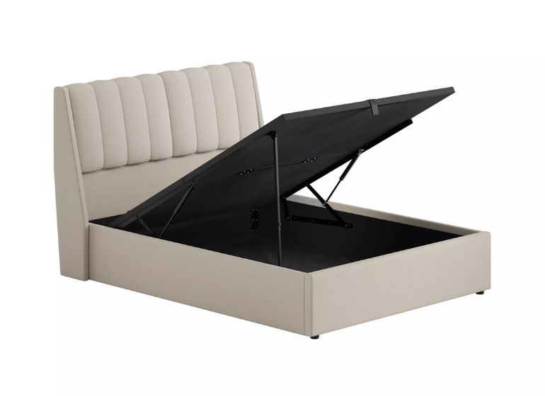Maverick Upholstered Ottoman Headboard Storage Bed Frame with solid base